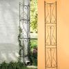 Large Wrought-Iron Trellis for Climbing Plants, Semicircular, Downspout Occluder, Retro Style, Metal Spike for Vines, Plant Support, 185 x 27.8 cm, Black view 1