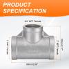 QUARKZMAN 304 Stainless Steel Female NPT Reducing Tee Fitting, 3/4" x 1" x 1" view 2