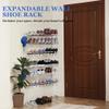 Wall-Mounted Shoe Rack, 3-Tier, Adjustable 43.2–76.2 cm, Holds 24 Pairs, White, 2-Pack view 4