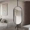PYROSUN Ceiling-Mounted Mirror with Metal Frame – Nordic Oval Hanging Mirror for Shaving, Bathroom, Washroom, and Hotel Entrance Decor view 3