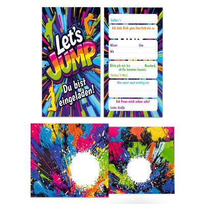 Junaversum 6 Colorful Birthday Invitation Cards with Envelopes