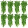 Huryfox Artificial Hanging Fern Vines, 8-Pack Plastic Ivy Leaf Décor for Indoor and Outdoor Use view 1