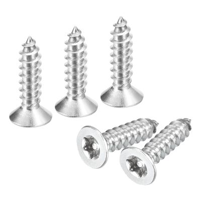 QUARKZMAN 60-Pack M4 x 16 mm Tamper-Resistant Torx Wood Screws, 304 Stainless Steel, T20 Bit, Silver