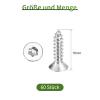QUARKZMAN 60-Pack M4 x 16 mm Tamper-Resistant Torx Wood Screws, 304 Stainless Steel, T20 Bit, Silver view 3