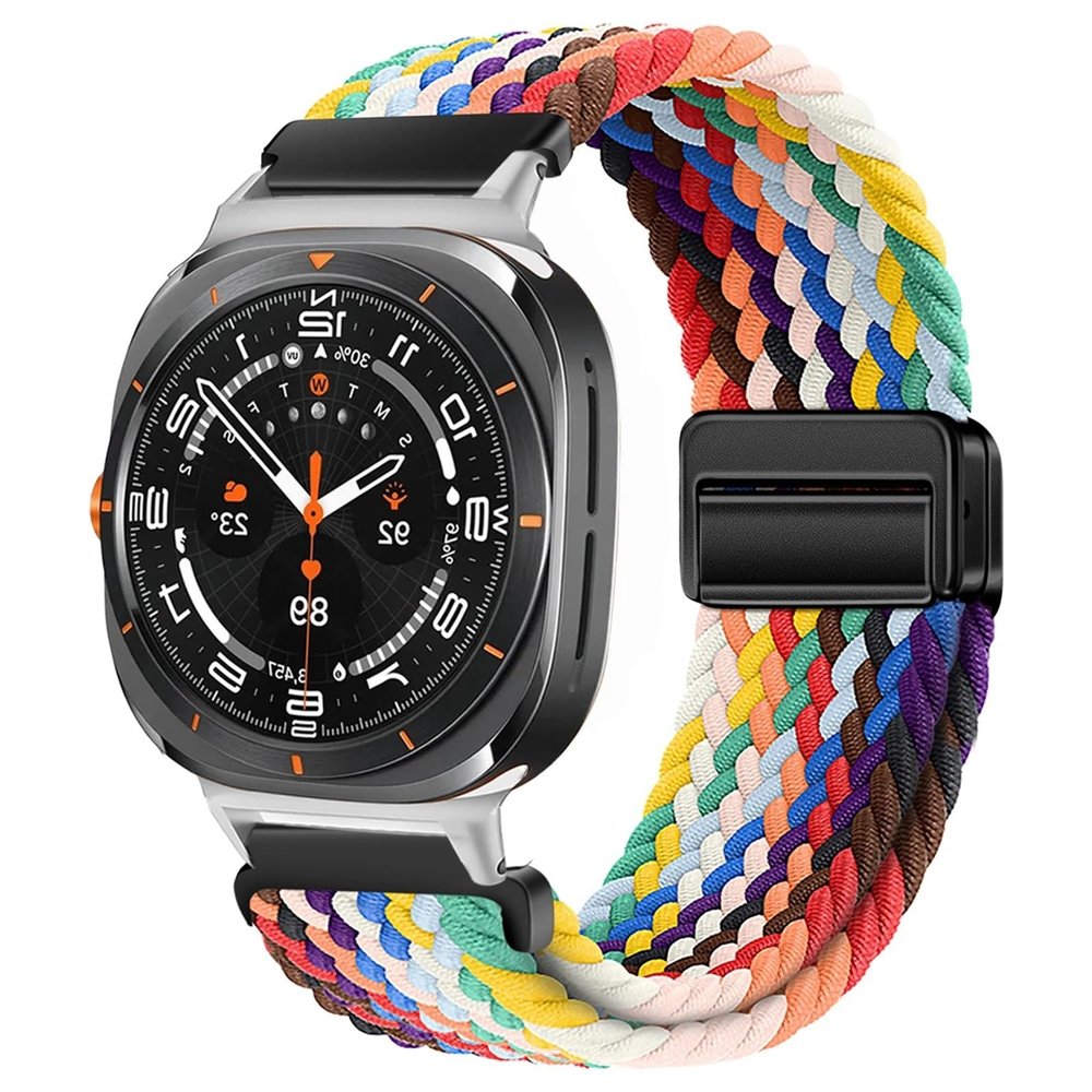 NRYCR Rainbow Magnetic Braided Nylon Sport Band for Galaxy Watch Ultra 47mm