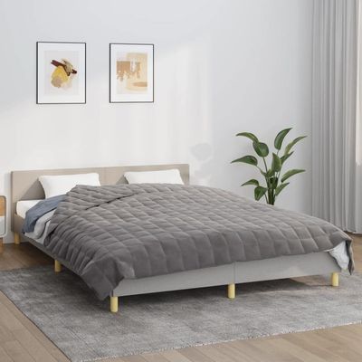 BOWEKAM Home & Garden Weighted Blanket, Gray, 220 x 235 cm, King, 15 kg