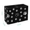 2-Compartment Pen Holder, PU Leather Pencil Cup with White Paw Print and Black Faux Leather, Style 5 view 2