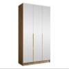 Mirjan24 Cikzori III Wardrobe with Mirrors, Cremona Oak and Gold view 1