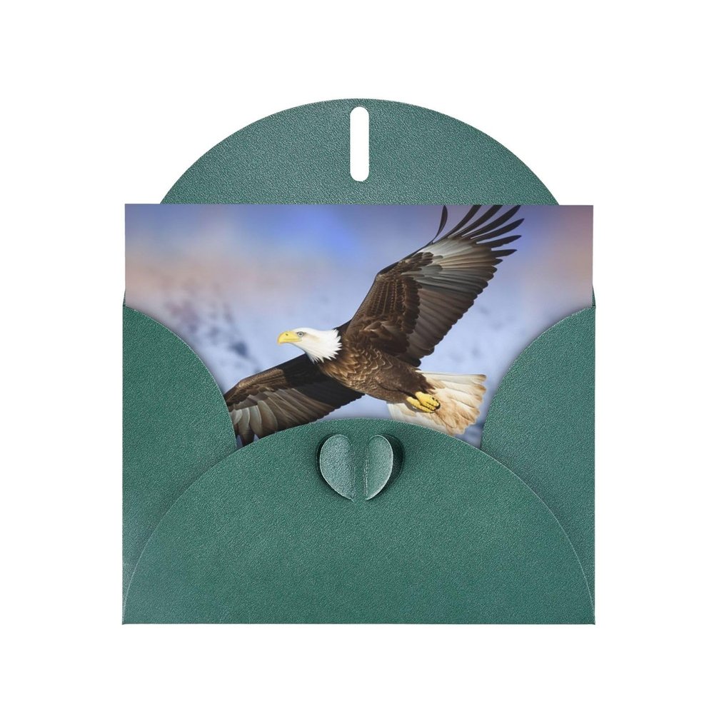 FHEBNDS Bald Eagle Flying Greeting Card with Envelopes, 4 x 6 in, Blank, Pop-Up Card for All Occasions