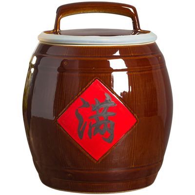 YCBTPS Ceramic Rice Storage Jar with Lid, Sealed Grain Container, 55 lb/25 kg