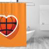 Mexpekil Love Heart Basketball Shower Curtain with Hooks, 72 x 72 in view 2