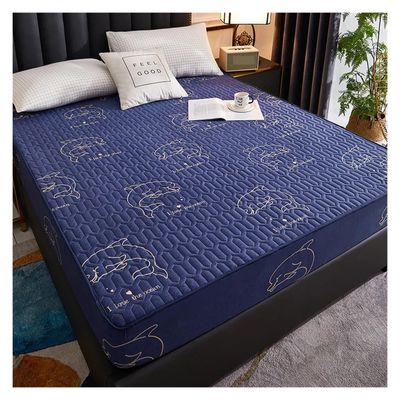 Cotton Bed Skirt, Waterproof Quilted Mattress Cover, Skin-Friendly Fitted Sheet Protector, Bedspread (04, 90 x 200 x 30 cm)