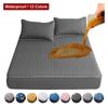 Cotton Bed Skirt, Waterproof Quilted Mattress Cover, Skin-Friendly Fitted Sheet Protector, Bedspread (04, 90 x 200 x 30 cm) view 2
