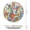 JKLQWH Decorative Bone China Plate with Stand, Chaotic Colorful Monsters, 6 in view 2