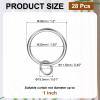 PATIKIL 28-Pack Curtain Rings with Eyelets, 32 mm Inside Diameter, Silver view 2