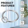 PATIKIL 28-Pack Curtain Rings with Eyelets, 32 mm Inside Diameter, Silver view 3