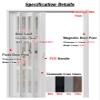 White PVC Folding Sliding Door with Transparent Acrylic Panel, Oak Effect, 142.2 x 203.2 cm view 3