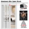 White PVC Folding Sliding Door with Transparent Acrylic Panel, Oak Effect, 142.2 x 203.2 cm view 4