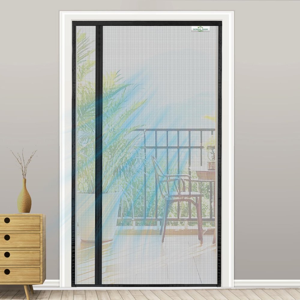 SCREEN DOOR Reversible Insect Screen Door 95 x 150 cm, Black