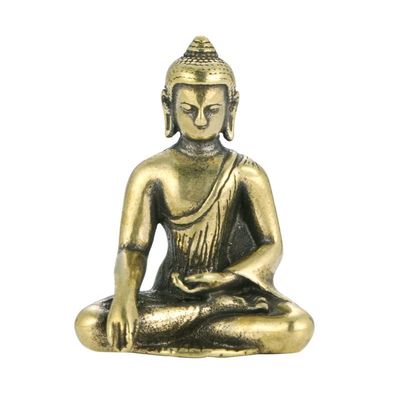 HBZLYS Solid Pure Copper Buddha Statue, Antique Brass Shakyamuni Amitabha Buddha Artwork