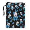 Skull Blue Rose Book Cover with Zipper for Students, Teachers, and Book Lovers view 1