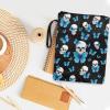 Skull Blue Rose Book Cover with Zipper for Students, Teachers, and Book Lovers view 3