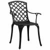 Xichuzi Garden Chairs, 2-Piece Set, High-Back, Cast Aluminum, Black view 2