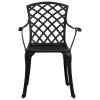 Xichuzi Garden Chairs, 2-Piece Set, High-Back, Cast Aluminum, Black view 3
