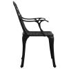 Xichuzi Garden Chairs, 2-Piece Set, High-Back, Cast Aluminum, Black view 4