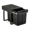 Relaxdays Pull-Out Built-In Trash Can, Waste Sorting System for Base Cabinets, Various Compartment Counts and Capacities, Black view 1
