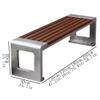 WANGHAI-666 Stainless Steel Outdoor Garden Bench with Plastic-Wood Seat, Backless, XL view 2