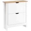 HOMCOM Ultra-Slim Shoe Cabinet, 2 Flip Drawers, 6–12 Pairs, White view 1