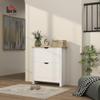 HOMCOM Ultra-Slim Shoe Cabinet, 2 Flip Drawers, 6–12 Pairs, White view 2