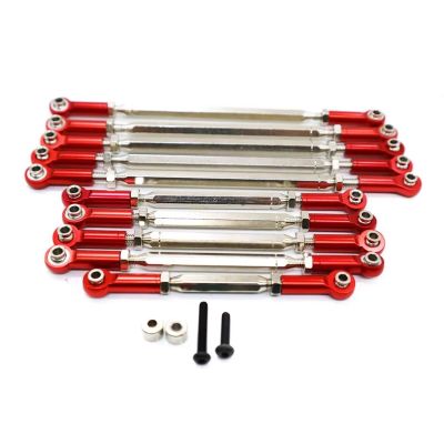 MGHGFYTAS Aluminum Alloy Steering Linkage Upgrade Parts for RGT 86100/86100 JC/FTX5579 1/10 RC Cars, Red