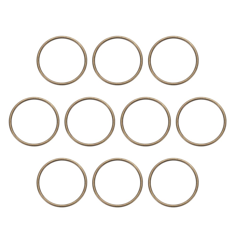 QUARKZMAN 10-Pack 30 mm O-Ring Buckles, Zinc Alloy Electroplated Round Rings for Bags, Belts and DIY Crafts, Brown
