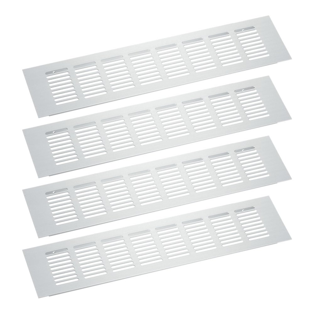 QUARKZMAN Vent Covers, 4-Pack, 13.78 x 3.15 in, Aluminum Alloy Mesh Vent Grilles, Silver