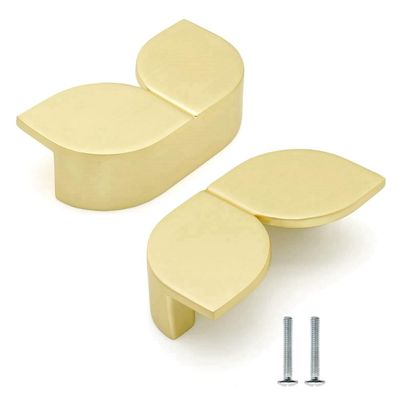 casstaly 2-Piece Semicircular Flower Drawer Handles, Zinc Alloy, for Dressers and Kitchen Cabinets, 79 mm