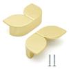 casstaly 2-Piece Semicircular Flower Drawer Handles, Zinc Alloy, for Dressers and Kitchen Cabinets, 79 mm view 1