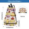 Amooorous Se Cartoon Food Cake Drawstring Bag for Men, Durable Swim Backpack with Wet and Dry Compartments, Air Travel Backpack view 3