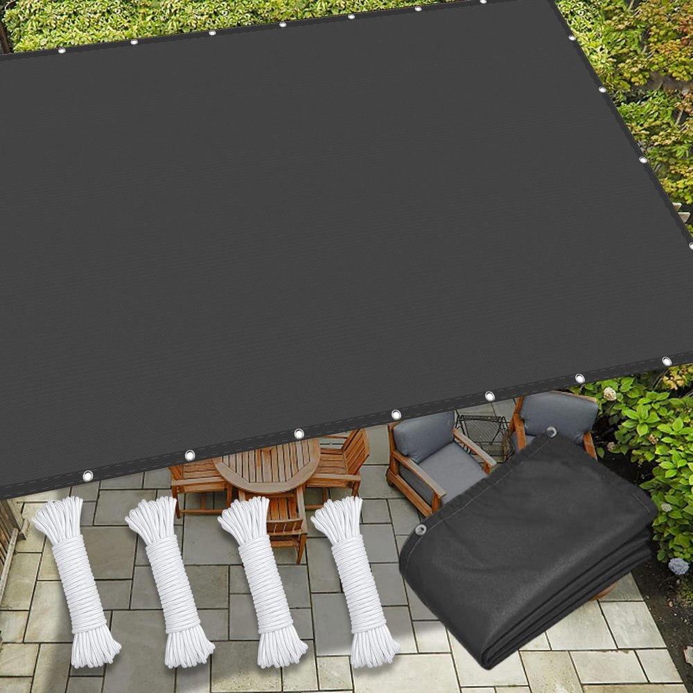 Waterproof Shade Sail with Stainless Steel Grommets, 3.4 x 5 m, Dark Gray