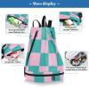 Amooorous Drawstring Beach Bag for Men, Pink/Green view 4