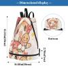 Cute White Christmas Gingerbread Cat Drawstring Sports Backpack for Women view 3