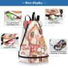Cute White Christmas Gingerbread Cat Drawstring Sports Backpack for Women view 4