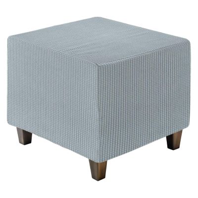 QUARKZMAN Jacquard Ottoman Cover, Gray, Large