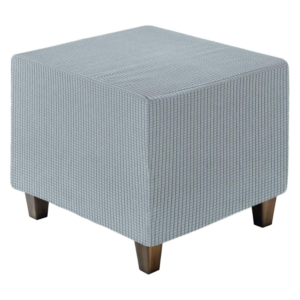 QUARKZMAN Jacquard Ottoman Cover, Gray, Large