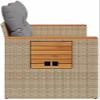 HUAKEHOM 2-Seater Patio Sofa with Cushions and Storage, Poly Rattan, Beige/Light Gray view 2