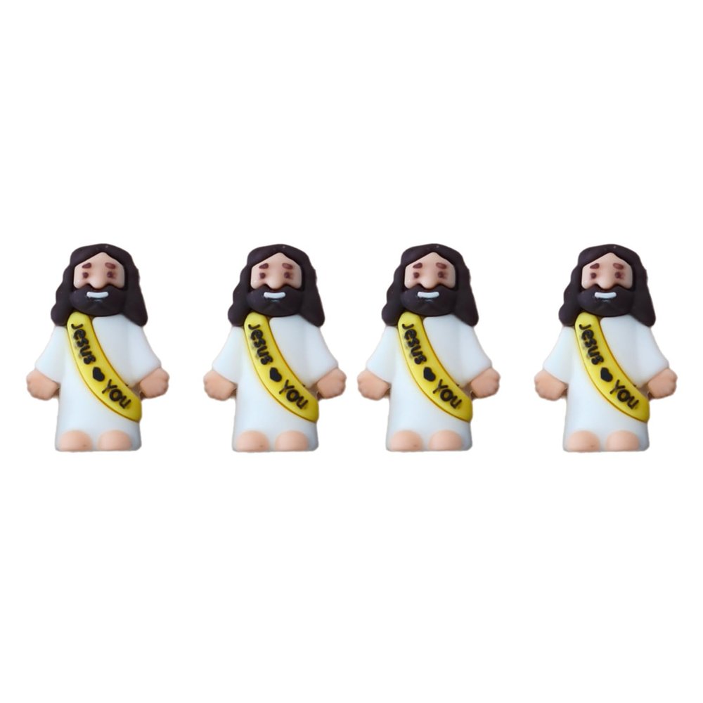 ChongKuan Small Resin Jesus Figurines, Set of 50, 100, or 200 in 10 Colors, Jesus Loves You (200 pcs, 7)