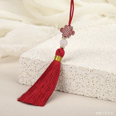 YKAFADE 20-Piece 15 cm Mini Tassel Charms, Burgundy