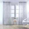 Lukery Sheer Curtains, 2-Piece Set, Leaf Pattern, Gray, 100 x 200 cm view 1