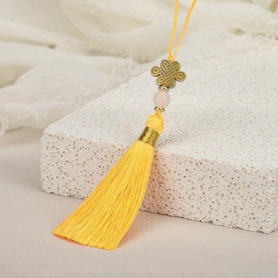 YKAFADE 30-Piece 15 cm Mini Tassel Keychains with Beads, Pink